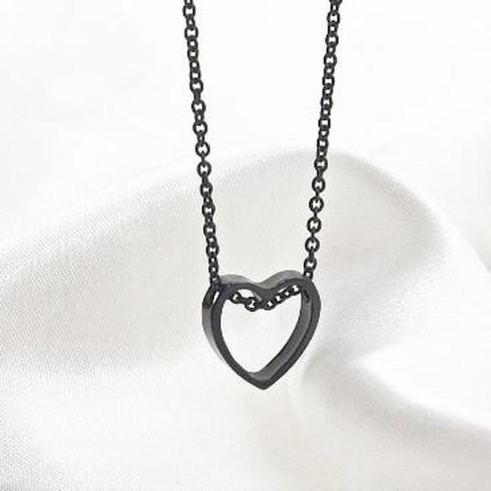 Black Chain with Heart Pendant